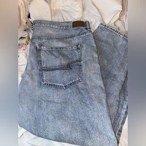 American Eagle Women’s 90’s Boyfriend Jean Rainbow Stripe Detail Size 22